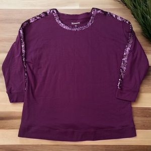 Roaman’s: 3/4 Sleeve Fleece Sweatshirt